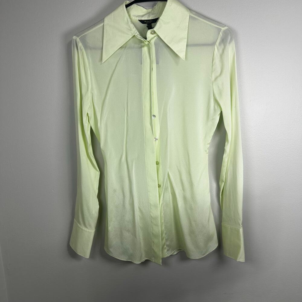 Massimo Dutti Sheer Button Down Blouse NWT